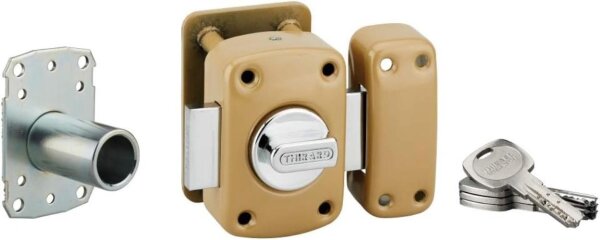 Türschloss Druckknopfschloss für Eingangstür, Zylinder 45 mm THIRARD Transit 2