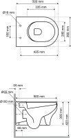 Wirquin Toilette WC Hänge WC Toilettenschüssel Kloschüssel Keramik Harmony