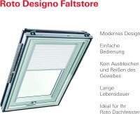 Roto Faltrollo für Roto Dachfenster Führungsschiene Silber Plissee, ZFA