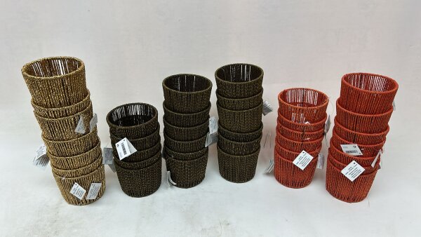 Dekoschale Aufbewahrungskorb Übertopf 37 stück Gold/Braun/Orange LBVYR