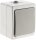 Lichtschalter Taster für Feuchträume im Innenbereich Aufputz Grau