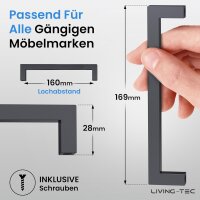 Schrankgriffe Möbelgriffe 7 Stück 160mm Metall 7 Stück LIVING-TEC