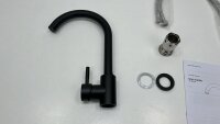 Küchenarmatur Spültischarmatur Wasserhahn Hochdruck G3/8 Anschluss Schwarz