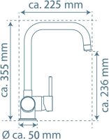 EISL Spültischarmatur Küchenarmatur Wasserhahn 360° schwenkbar, Schwarz
