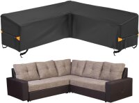 Gartenmöbel Abdeckung Gartensofabezug V-Form Wasserdicht 215x215x87cm, Schwarz
