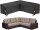 Gartenmöbel Abdeckung Gartensofabezug V-Form Wasserdicht 215x215x87cm, Schwarz