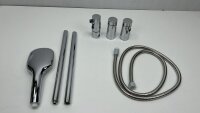 JOHO Duschstange Duschbrause mit Schlauch und Halterung Edelstahl 70 cm Chrom