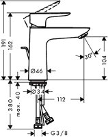 hansgrohe Wasserhahn Waschtischarmatur Talis E wassersparend 110mm Mattweiß