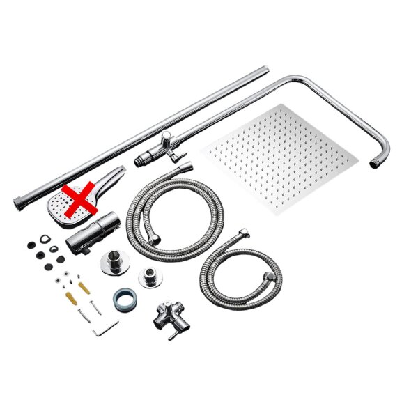 JOHO Duschset Duschgarnitur Duschsystem Regenduschset ohne Armatur 25x25cm