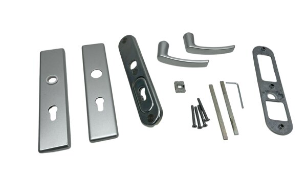 ABUS Türgriffe Tür Schutzbeschlag KLT512 F1, aluminium mit beidseitigem Drücker