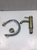 Ibergrif Waschtischarmatur Wasserhahn Bad Mischbatterie, Edelstahl, Chrom, Gold