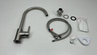 Küchenarmatur Wasserhahn Einhand Spültischbatterie gebürsteter Edelstahl 360°