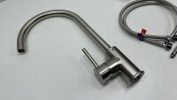 Küchenarmatur Wasserhahn Einhand Spültischbatterie gebürsteter Edelstahl 360°