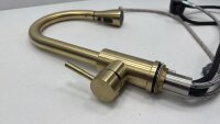 Küchenarmatur Spültischarmatur Hochdruck mit Herausziehbarer Brause 360° Gold