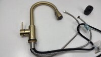 Küchenarmatur Spültischarmatur Hochdruck mit Herausziehbarer Brause 360° Gold