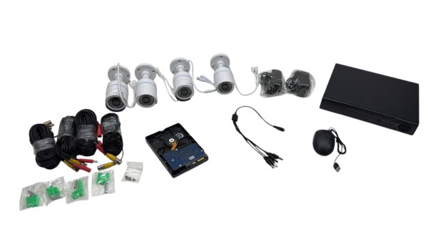 Überwachungskamera Set mit Festplatte und LAN-DVR 4 Kameras 500 GB