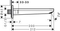 hansgrohe Wanneneinlauf Rebris S, Chrom, 72430000