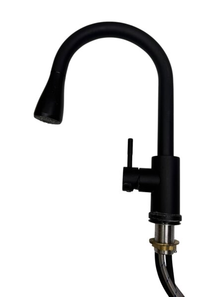 FORIOUS Wasserhahn Küche Hochdruck Küchenarmatur mit ausziehbarer Brause Schwarz