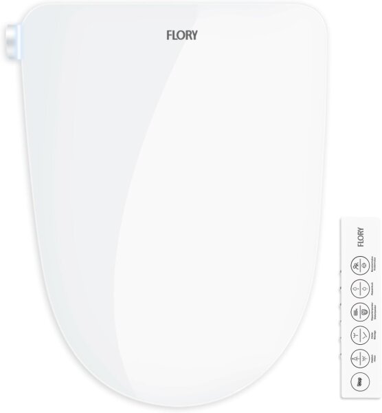 WC Sitz Elektronisches Smart Bidet Mit Fernbedienung Sitzwärmer Nachtlicht Weiß