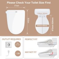WC Sitz Elektronisches Smart Bidet Mit Fernbedienung Sitzwärmer Nachtlicht Weiß