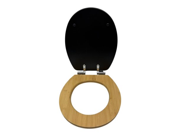 Wirquin WC-Sitz Toilettendeckel mit Softclose, Bambus Schwarz, 20722708 Casual