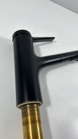 hansgrohe Küchenarmatur Zesis M33, Wasserhahn Küche mit Auslauf Höhe 150 mm, 150° drehbar, ausziehbar, 2 Strahlarten, Mattschwarz