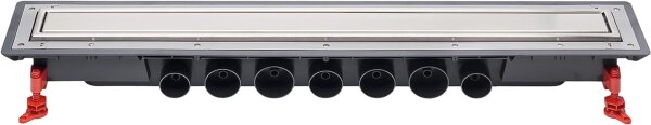 Wirquin Ablaufrinne Duschrinne Bodenablauf mit Wendegitter aus Edelstahl L800 mm